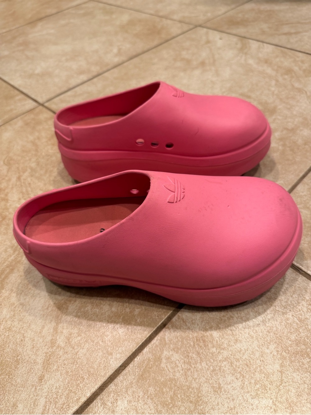 adidas Adifom Stan Smith Mule Pink Slip-On Platform Sandals Sz 7